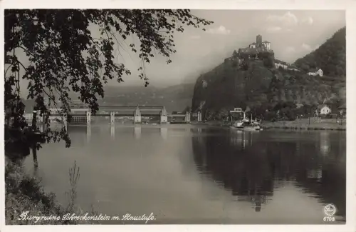 AK Aussig Burgruine Schreckenstein Staustufe Sudetengau ungelaufen Postkarte
