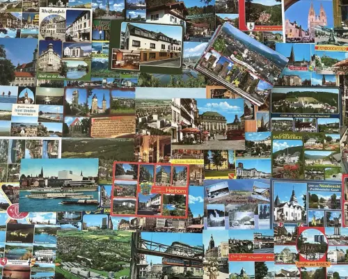 Lot / Konvolut 100 Moderne AK Postkarten, BRD Deutschland bunt ab 1950
