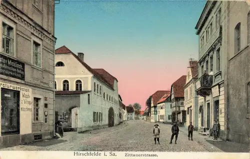 AK Hirschfelde Zittauerstraße Reperaturwerkstatt Sachsen ungelaufen Postkarte