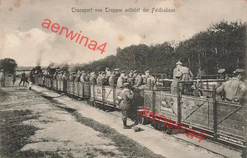 AK Deutsche Feldbahn Fahrt Nowogeorgiewsk Osterrode Rastenburg Memel Ostpreussen