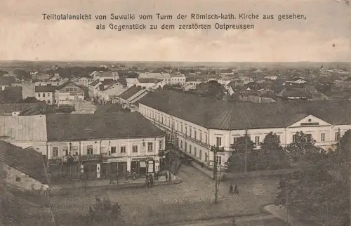 AK Suwalki Suwałki Teilansicht Straßenansicht Polen ungelaufen Postkarte