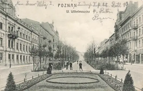 AK Posen Poznan UI. Wilhelmowksa Straßenansicht Posen 1915 Feldpostkarte