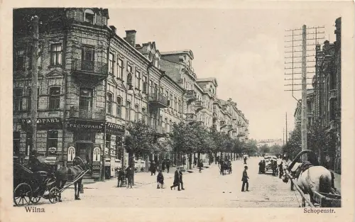 AK Wilna Vilnius Schopenstr. Straßenansicht Litauen ungelaufen Postkarte