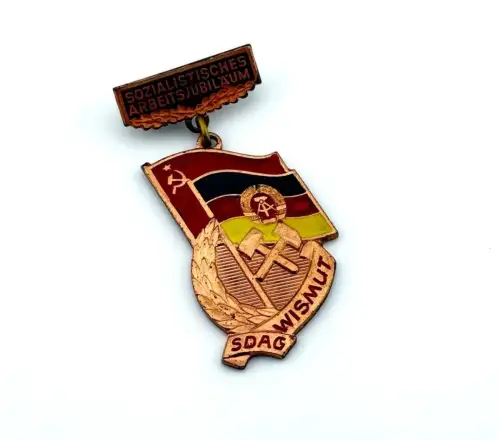 DDR Jubiläumsabzeichen Arbeitsjubiläum Uranerzbergbau Wismut in Bronze