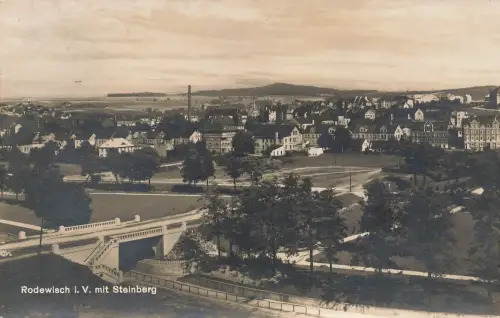 AK Rodewisch Stadtpanorama Steinberg Sachsen Vogtland gelaufen Postkarte