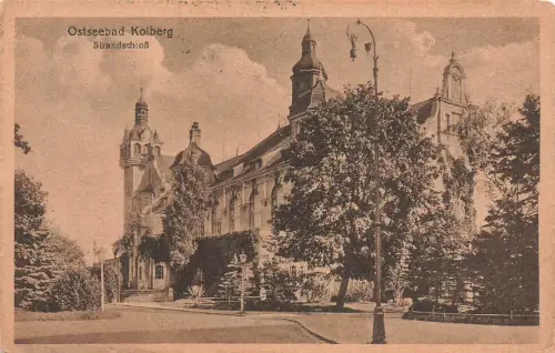 AK Ostseebad Kolberg Kołobrzeg Strandschloss Pommern 1923 gelaufen Postkarte