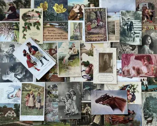 Lot / Konvolut 50 AK Kitsch Künstler Postkarten vor 1945