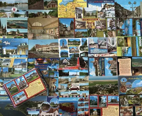 Lot / Konvolut 100 Moderne AK Postkarten, BRD Deutschland bunt ab 1950