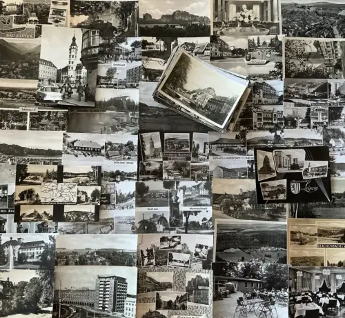 Lot / Konvolut 100 AK Postkarten DDR Deutschland s/w ab 1950