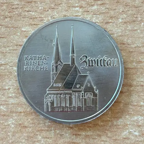 DDR 5 Mark 1989 Katharinen Kirche Zwickau Gedenkmünze