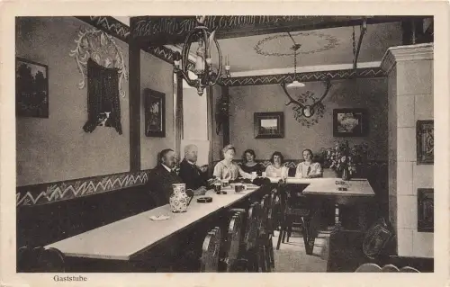 AK Zöblitz Gaststube Wanderheim Hüttstadtmühle Sachsen Erzgebirge Postkarte