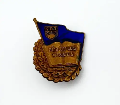 DDR FDJ Abzeichen Für gutes Wissen 1. Ausgabe in Bronze Nr. 45105
