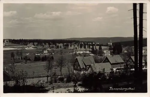 AK Tannenbergsthal Stadtansicht Kirche Sachsen 1938 gelaufen Postkarte