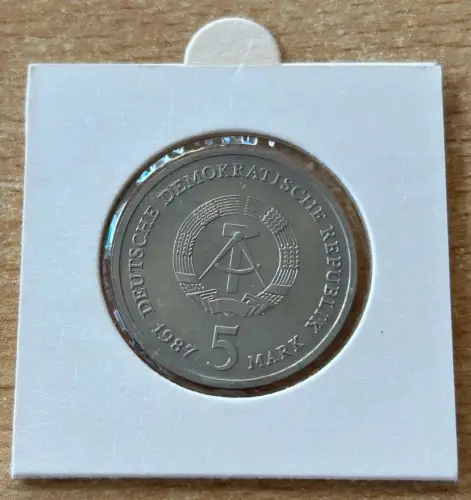 DDR 5 Mark 1987 Rotes Rathaus Berlin Gedenkmünze