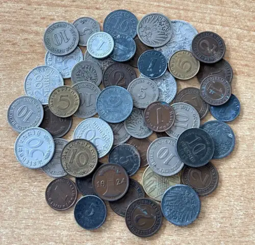 Lot/ Konvolut 50 Dt. Reich Kaiserreich Kleinmünzen