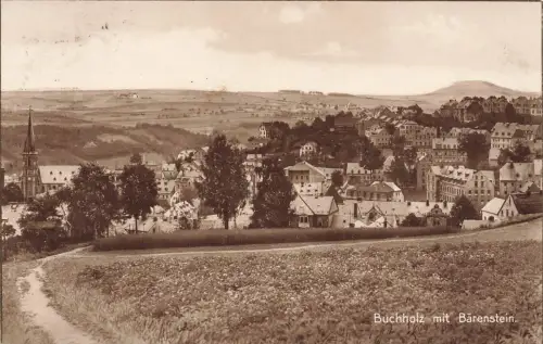 AK Annaberg Buchholz Stadtpanorama Bärenstein Sachsen 1926 gelaufen Postkarte