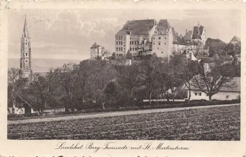 AK Landshut Burg Trausnitz St. Martinsturm Bayern 1913 gelaufen Postkarte