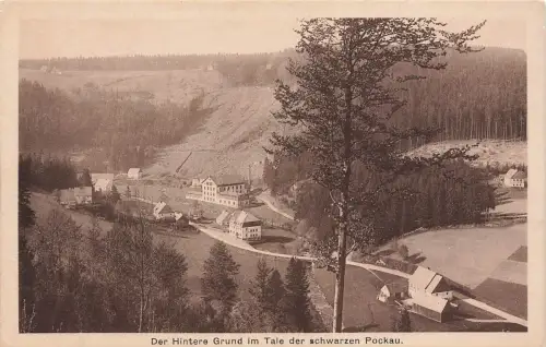 AK Zöblitz Umgebung Hintere Grund im Tale schwarze Pockau Sachsen Erzgebirge
