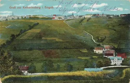 AK Katharinaberg Ortsansicht Sachsen Erzgebirge 1924 gelaufen Postkarte