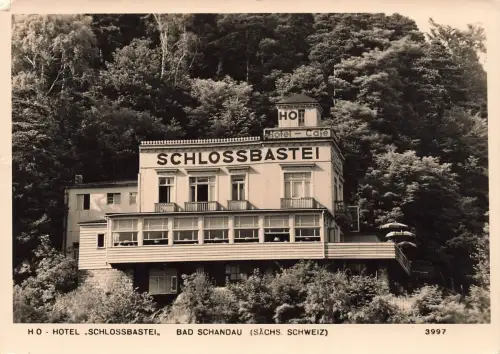 AK Bad Schandau HO-Hotel Schlossbastei Sachsen Sächsische Schweiz 1940