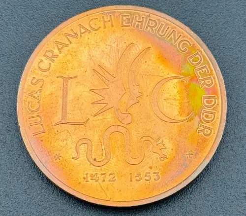 DDR Medaille Lucas Granach Ehrung Wittenberg Weimar 1972