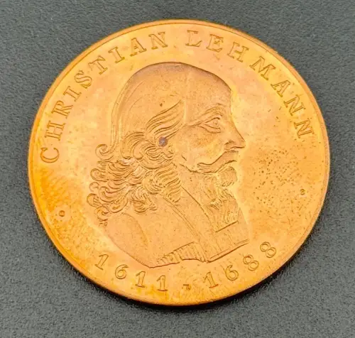 DDR Medaille Christian Lehmann Chronist Erzgebirge