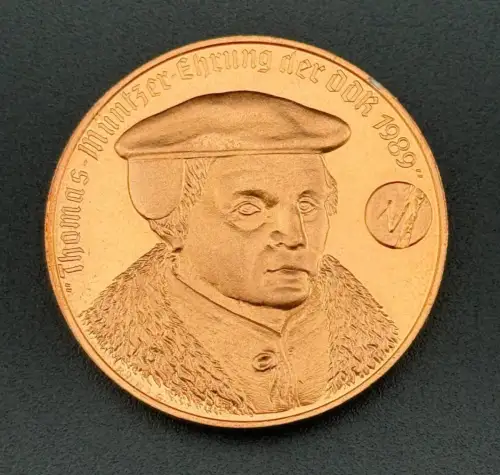 DDR Medaille Thomas Müntzer Ehrung im Baueren Krieg 1989