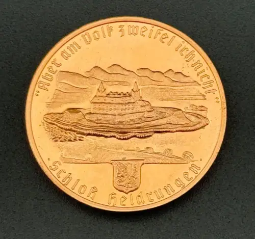 DDR Medaille Helmut König Schloss Heldungen Gedächtnissäule
