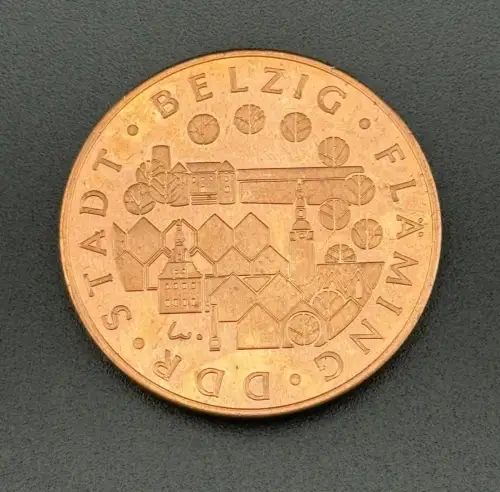 DDR Medaille Stadt Bad Belzig Fläming 1970 Goethe Zitat bronzefarben