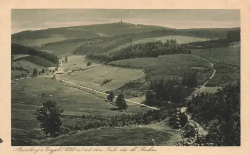 AK Auersberg Talansicht kleine Bockau Sachsen Erzgebirge ungelaufen Postkarte