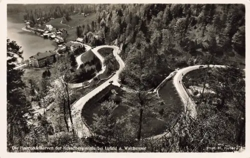 AK Urfeld Haarnadelkurven Kesselbergstraße Nordrhein-Westfalen Huberkarte 314