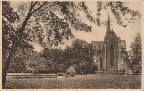 AK Bad Doberan Kirche Teich Brücke Mecklenburg-Vorpommern ungelaufen Postkarte