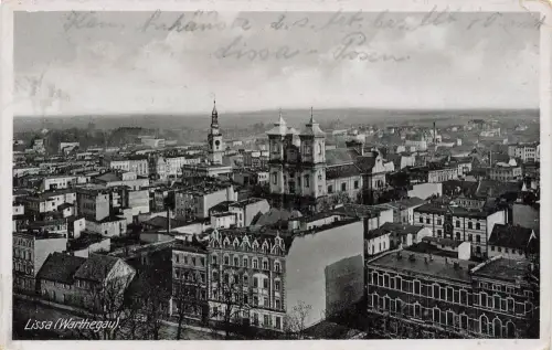 AK Lissa Landgericht Denkmal Posen Warthegau 1940 gelaufen Feldpostkarte