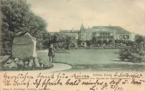 AK Sommerfeld Schloss Dolzig Geburtsstätte Ostbrandenburg 1903 Postkarte