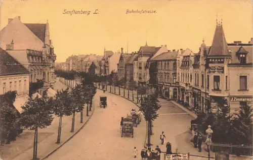 AK Senftenberg Bahnhofsstraße Blumenhaus Brandenburg 1916 Feldpostkarte