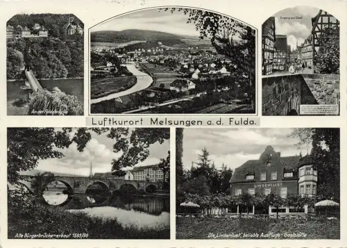 AK Luftkurort Melsungen a. d. Fulda Collage Bürgerbrücke Hessen 1937 Postkarte