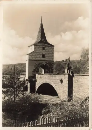 AK Mies Steinbrücke über die Miesa Sudetengau ungelaufen Postkarte