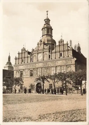 AK Mies Bergstadt Rathaus Sudetengau ungelaufen Postkarte