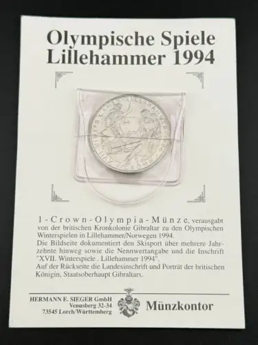 Gibraltar 1 Crown Olympische Spiele Lillehammer 1994