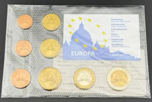 Vatikan KMS 2005 Sedisvakanz Europroben Kursmünzensatz