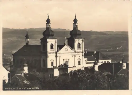 AK Graupen Basilika Mariaschein Nordböhmen Erzgebirge 1939 gelaufen Postkarte