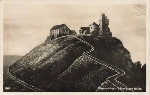 AK Krummhübel Karpacz Schneekoppe Sonnenaufgang Schlesien Riesengebirge 1933