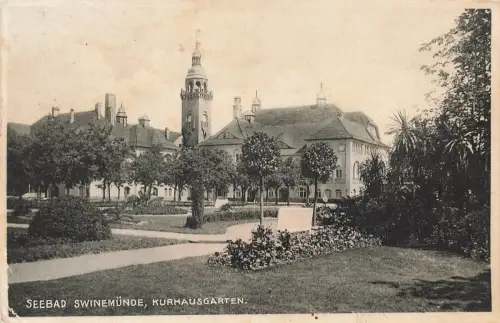 AK Seebad Swinemünde Kurhausgarten Westpommern 1927 gelaufen Postkarte