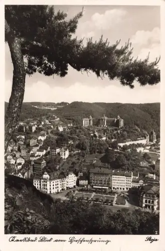 AK Karlsbad Ortsansicht vom Hirschensprung Böhmen 1943 gelaufen Feldpostkarte