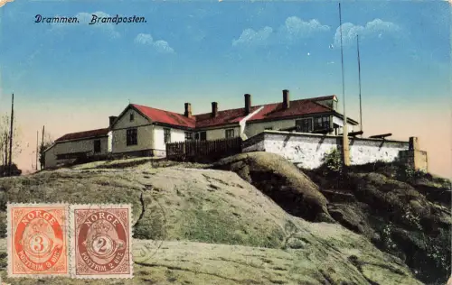 AK Drammen Brandposten Norwegen ungelaufen Postkarte