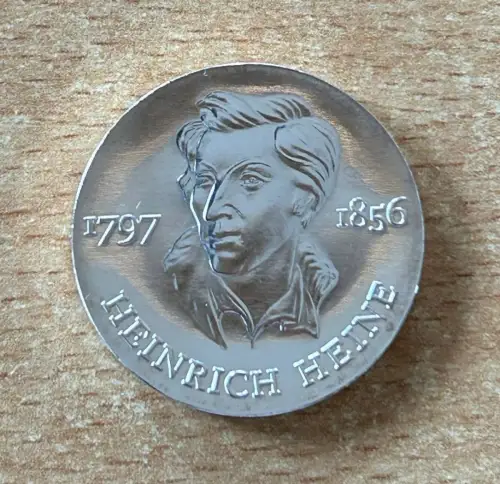 10 Mark 1972 Heinrich Heine Silber DDR Gedenkmünzen