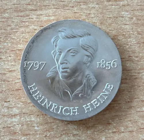 10 Mark 1972 Heinrich Heine Silber DDR Gedenkmünzen