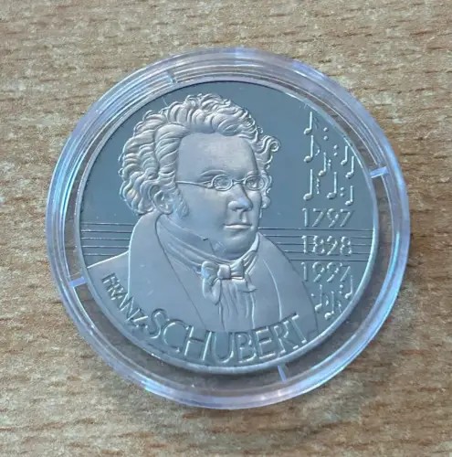 Österreich 5 ECU 1997 Franz Schubert Stg mit Zertifikat