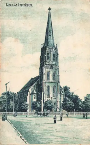 AK Libau Liepāja St. Annenkirche Lettland 1916 gelaufen Feldpostkarte