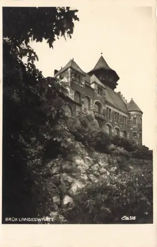 AK Most Brüx Landeswarte Burg Hněvín Sudetenland ungelaufen Postkarte